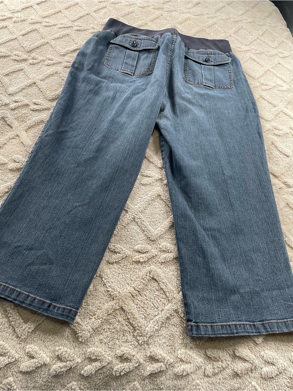 duo Maternity Stretch Denim Waistband Jeans in Blue Sz Large Weekender - Picture 8 of 10